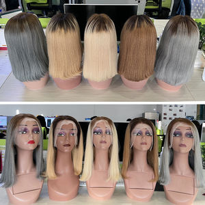 Lujosa belleza peluca Remy brasileña para mujeres negras venta al por mayor transparente 13*4 corto recto encaje frontal Bob Peluca de cabello humano - Product Image 2