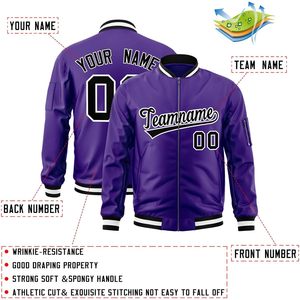 Chaqueta Bomber Personalizada Ligera, Estilo Béisbol, Cortavientos, con Letras, Números y Logotipo Personalizados, Unisex, Deportiva, para Otoño - Product Image 3