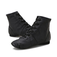 Chaussures de danse jazz personnalisées pour adultes en cuir PU souple noir et tissu en coton, bottes de jazz pour hommes et femmes, chaussures de ballet