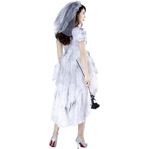 Venta caliente <span class=keywords><strong>disfraz</strong></span> de <span class=keywords><strong>Halloween</strong></span> para mujeres y hombres Cosplay gótico fantasma novia <span class=keywords><strong>Zombie</strong></span> vampiro miedo vestido de novia ropa - Product Image 3