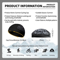 Bonnet de cyclisme respirant et rafraîchissant, séchage rapide, en soie glacée, doublure de casque anti-transpiration pour moto et course à pied
