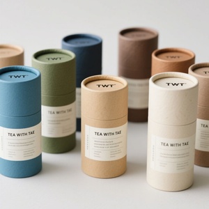 Custom Printed HighEnd Matcha Food Grade Kraft Cylinder Packaging Paper Tube Tea Powder Biodegradable Cardboard <b>Box</b> Eco-Friendly - Product Image 4