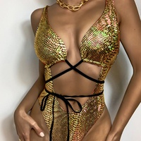 Logo personnalisé maillot de bain une pièce femmes Body métallisé brillant carnaval Body maillots de bain carnaval Jouvert vente en gros