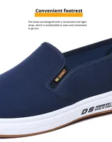 Chaussures de travail décontractées pour hommes, style slip-on, respirantes, à semelle souple, en toile de coton pur, couleurs unies, vente chaude actuelle, directement de l'usine