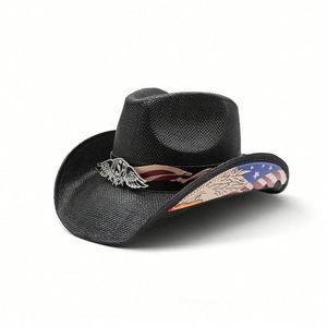Stock Wide Brim Cowboy <b>Straw</b> <b>Hat</b> Unisex Custom Ski Travel Beach Fishing Casual Outdoor Breathable Comfort Four Seasons Wholesale - Product Image 5