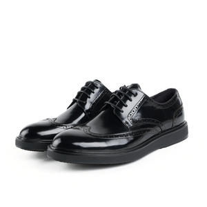 Chaussures habillées classiques rétro brillantes en cuir véritable anti-uréthane pour hommes, style automne 2026, à lacets - Product Image 5