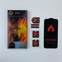 Pelindung Layar Kaca Tempered Anti-Statik Fire Wolf untuk iPhone 11 12 13 14 15 Pro Max 16 17 Air