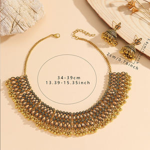 इंडियन नेकलेस लैयरिंगस डायमंड स्टड ज्हुमका फैशन, महिलाओं की शादी की पार्टी पहने हुए निर्माता - Product Image 3