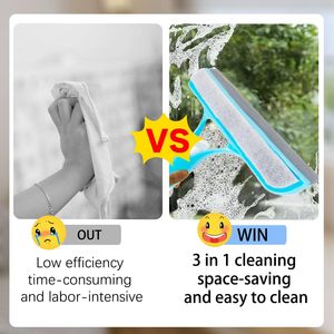 Soft Water Crevice <b>Brush</b> Handle Shower Squeegee Plastic <b>Window</b> Squeegee for Glass Doors Bathroom Accessory Glass Cleaner Spray - Product Image 2