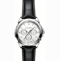 Montre chronographe en cuir avec logo personnalisé, mouvement à quartz de luxe G10.212, montre originale de marque avec bracelet en caoutchouc