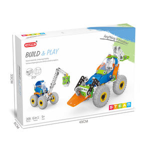 Kit de jeu de construction 6-en-1 pour enfants, 209 pièces, avec perceuse, vis et écrous, jouets éducatifs STEAM, véhicule à assembler soi-même, camion - Product Image 6
