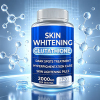 Capsules éclaircissantes naturelles au glutathion pour adultes OEM ODM 2000mg, supplément blanchissant pour la peau à base de Busserole, Mûre blanche, Vitamine C et B3