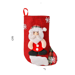 TwinBlaze <b>Red</b> White Burlap 3D Santa Claus Plush Eco-Friendly Knitted Christmas Stocking Candy Holder <b>Gift</b> <b>Bag</b> Kids Holiday Tree - Product Image 1