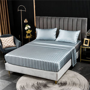 ชุดผ้าปูที่นอนซาติน4ชิ้น,ผ้าปูที่นอนลายทาง/ - Product Image 3