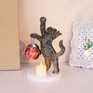 DIY cristal gota pegamento gato árbol de Navidad marco vela yeso aromaterapia Mesa silicona molde