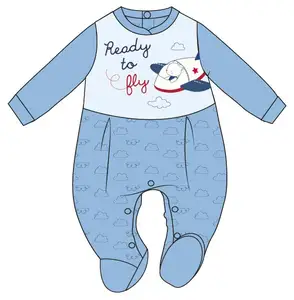 Wholesale Ellepi Brand Sold In Boxes Made Up Of 24 Pieces In Pre-Assorted Sizes Cute Printed And Embroidered Baby Boys Rompers