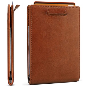 Hot Sale Front Pocket <b>Wallets</b> <b>RFID</b> <b>Blocking</b> Minimalist Slim Leather Money Clip <b>Wallet</b> for Men - Product Image 2