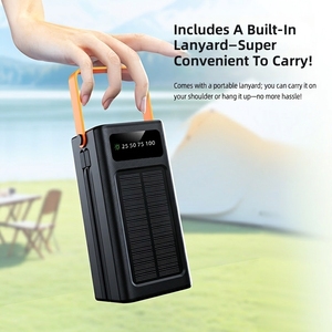 <span class=keywords><strong>Batterie</strong></span> <span class=keywords><strong>externe</strong></span> 50000mAh à charge rapide, chargeur <span class=keywords><strong>solaire</strong></span> portable, écran LED, étanche, avec câbles pour les voyages en plein air - Product Image 2