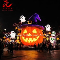 Lanterne géante en forme de citrouille, lanterne suspendue en soie imperméable pour parc à thème et festival d'Halloween, décoration de lanterne 2026