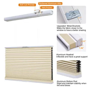 100% Blackout Manual Cordless Honeycomb Blind Shades Curtain Day Nad Night Sun Shade Honeycomb Blinds