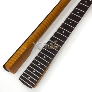 رقبة جيتار كهربائي ST مقاس 9.5 بوصة بـ22 فرتاً من خشب القيقب المحمص بنمط لهب النمر مع لوحة أصابع من خشب الورد - Product Image 5