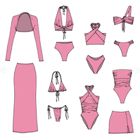 Ensemble de bikini personnalisé OEM, maillot de bain uni avec logo, maillot de bain asymétrique sexy, string triangle micro pour femme