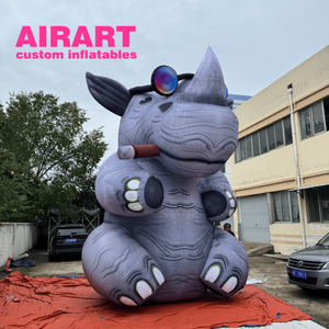 Juguete de rinoceronte inflable de 5m de altura para decoración de Centro de Actividades de zoológico, globo de rinoceronte inflable personalizado disponible - Product Image 2