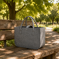 Sac fourre-tout en feutre personnalisé, grande capacité, sac de shopping réutilisable, sac de rangement écologique avec bouton pression
