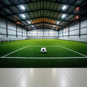 Salle de sport préfabriquée en structure métallique – Atelier d'acier robuste à longue portée avec soudure par grille et pliage pour stade de football intérieur - Product Image 1