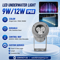 Luz de Piscina RGBW de Acero Inoxidable de 3W/9W y 12V, Impermeable IP68, con Control de Intensidad y DMX512, Ángulo de Haz de 25/40 Grados
