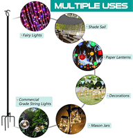 Jh-mech Tiang Lampu Hias Kustom 2.75M, Tiang Lampu Festoon Pencahayaan Tongkat Baja (Pak 2)