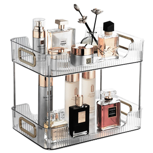 Organisateur de maquillage professionnel en plastique, pliable et détachable, avec compartiments ajustables, transparent, moderne, pour cuisine et cosmétiques - Product Image 4