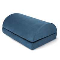 Repose-pieds ergonomique en mousse à mémoire de forme tissée à hauteur réglable avec housse amovible et lavable, conception anti-apnée