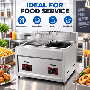 Friggitrice Professionale a Gas 6L in Acciaio Inox, Vasca Singola, GPL/GNL, Accensione Elettronica 220V, per Ristoranti, Garanzia 1 Anno - Product Image 5