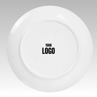 Vente en gros d'usine, assiettes en céramique blanche personnalisées, écologiques, durables, de 6 à 12 pouces, pour la restauration