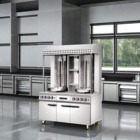 Hôtel de luxe commercial et restauration gaz bureau Shawarma Machine nouvel état 4 Bumers pour Restaurant Banquet équipement de cuisine
