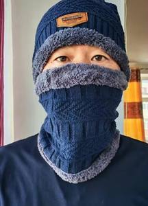 Conjunto de Gorro, Bufanda y Guantes de Invierno para Hombre, a Prueba de Viento, Cuello Cálido de Punto, 3 Piezas, para Ciclismo - Product Image 4