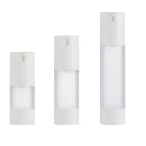 Bouteille vide de 15ml, 30ml, 50ml, pompe sans air, gommage sous vide, PP, conteneurs de fond de teint en plastique, bouteille cosmétique de voyage sans air