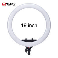 TOLIFO Lampu Ring Tiktok, Lampu Cincin Video Lembut LED Output USB 19 Inci 60 Watt dengan Tripod untuk Vlog Live Show VS 18 Inci