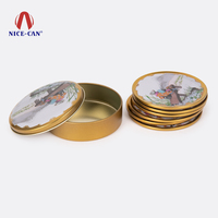 Sous-verre rond en liège, tapis écologique, impression personnalisée, boîte en étain, ensembles de sous-verres en métal