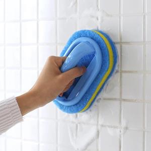 Handles Sponge Brush <b>Blue</b> Soft <b>Magic</b> Eraser Cleaning Bathtub Ceramic Tile <b>Cleaner</b> Kitchen Tool - Product Image 1