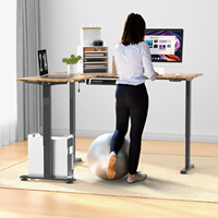 Double moteur moderne de luxe 3 jambes Table d'angle debout électrique en forme de L bureau exécutif ergonomique réglable en hauteur