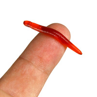 50 pièces/sac leurres de pêche artificiels odeur de ver de terre leurres souples 3.5cm Simulation ver de sang asticot carpe leurres de pêche appât