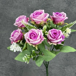Fábrica de Flores Artificiales de Tianjin, Venta al por Mayor de Ramos de Rosas para Decoración de Bodas y San Valentín, Flores Artificiales de Seda - Product Image 2