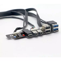 Interruptor de Encendido para Panel Frontal de Carcasa de Computadora con Doble USB, Audio HD, Micrófono, Altavoz, Botón de Encendido/Apagado, LED, Tipo C y Cable