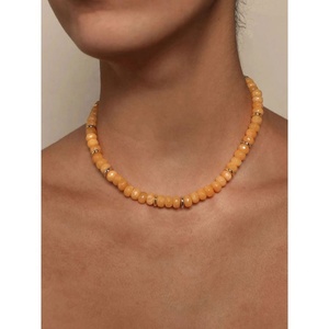 Minimalist Bohemia Style Colorful Gemstone <b>Candy</b> Beaded Natural Stone <b>Necklace</b> Fashion Jewelry Summer Comfortable Against Skin - Product Image 2