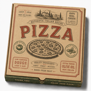 Scatola per Pizza Pieghevole in Cartone Ondulato con Motivo Personalizzato, Resistente, per Feste e Uso Domestico - Product Image 6