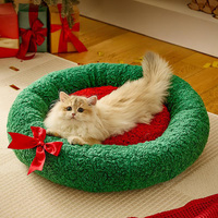 Weihnachtsbaum-Dreieck-Katzennest Verdickte Haustier-Welpenmatte Halbgeschlossenes Katzenhöhle Weihnachtssocken-Nest Weiches Warmes Katzenhaus Hundebett