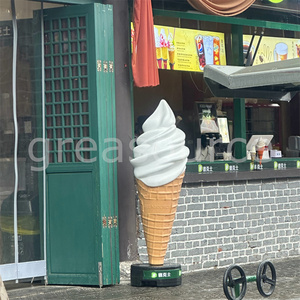 ประติมากรรมไอศกรีมขนาดใหญ่คุณภาพสูง พร้อมไฟตกแต่งร้านค้า รูปทรงโคนไฟฟ้า ไฟ LED ติดผนังภายนอกอาคาร สำหรับโปรโมชั่นดึงดูดลูกค้า - Product Image 4