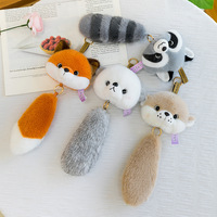 Porte-clés unisexe authentique en gros, adorable jouet en peluche Panda sur le thème du zoo, pendentif créatif en forme de raton laveur, poupée de dessin animé 23cm en coton PP